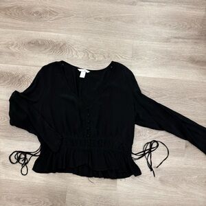 H&M Black V-Neck Blouse